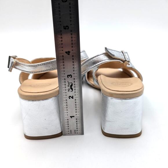 Paul Green Remy Slingback Sandal Aluminum Metallic Nappa Size US7.5/UK5 EU38 - Picture 5 of 10